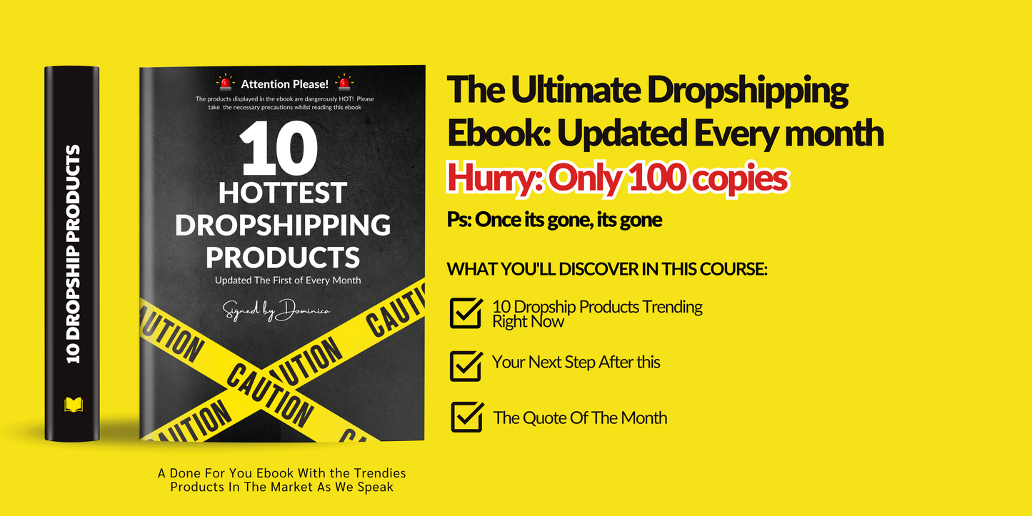 THE HOTTEST 10 DROPSHIPPING PRODUCT: FREE Guide!